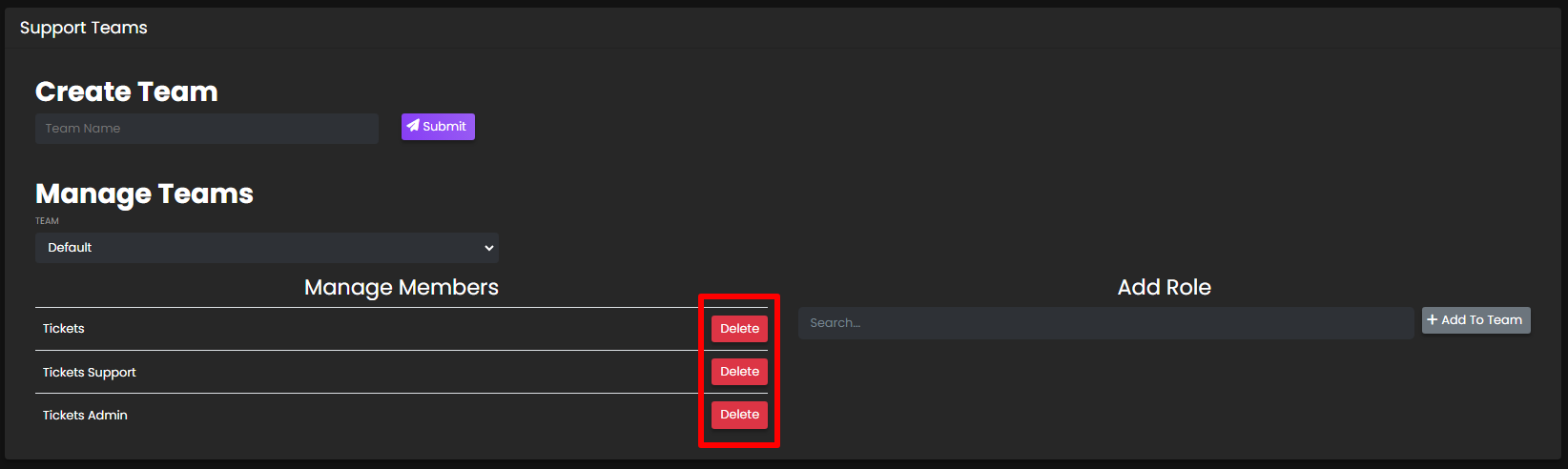 Delete from teams