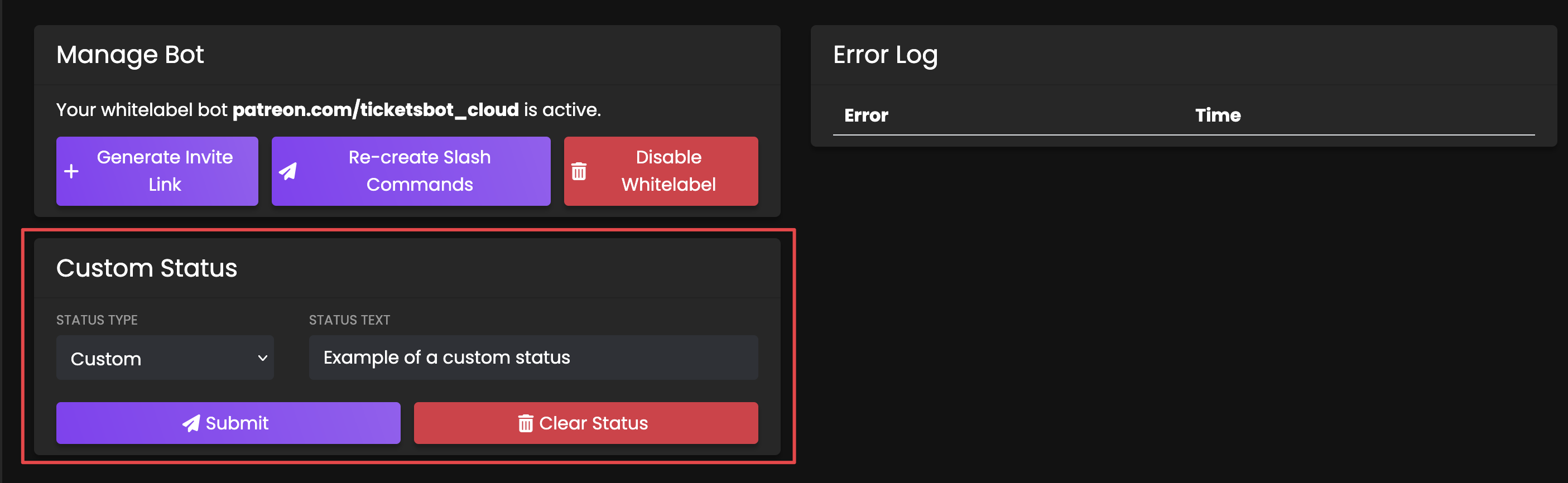 Custom Status